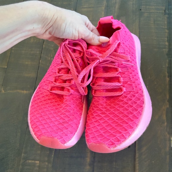 NOBULL Allday neon pink knit Sneakers size 5 - Picture 6 of 9